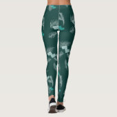 Tropische bladeren patroon groen leggings (Achterkant)