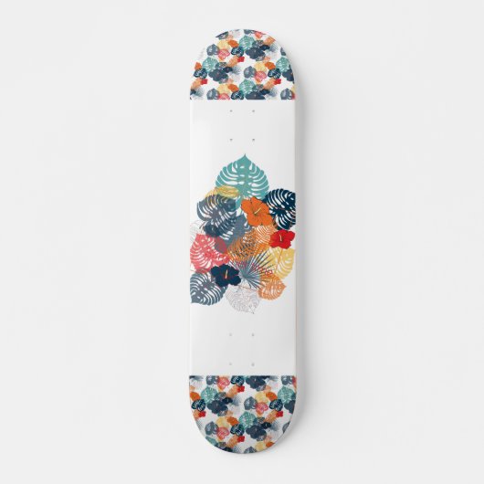 Tropische bladeren persoonlijk skateboard (Voorkant)