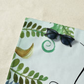 Tropische bladeren Persoonlijke Nam Strandlaken (In situ)