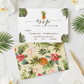 Tropische bladeren Pineapple Hawaiian Luau RSVP