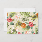 Tropische bladeren Pineapple Hawaiian Luau RSVP (Achterkant)