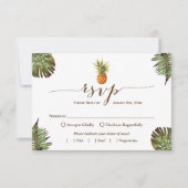 Tropische bladeren Pineapple Hawaiian Luau RSVP Kaartje (Voorkant)