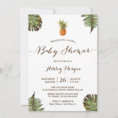 Tropische bladeren Pineapple Summer Baby shower Kaart (Voorkant)