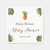 Tropische bladeren Pineapple Summer Baby shower Servetten (Voorkant)