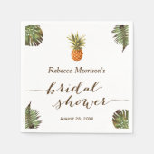 Tropische bladeren Pineapple Summer Vrijgezellenfe Servetten (Voorkant)
