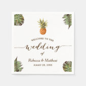 Tropische bladeren Pineapple Summer Wedding Servet (Voorkant)