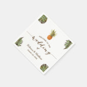 Tropische bladeren Pineapple Summer Wedding Servet (Hoek)