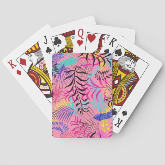 Tropische bladeren pokerkaarten (Achterkant)