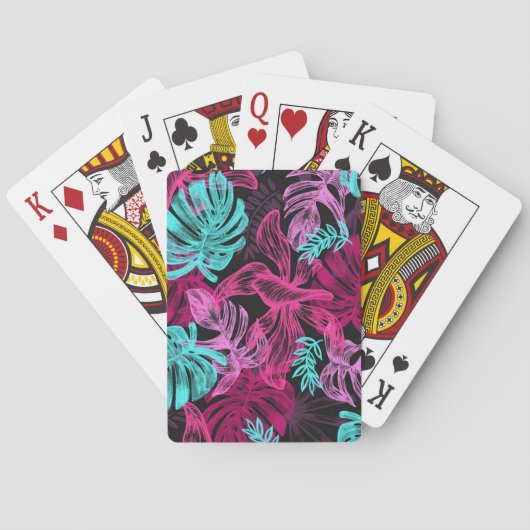 Tropische bladeren pokerkaarten (Achterkant)