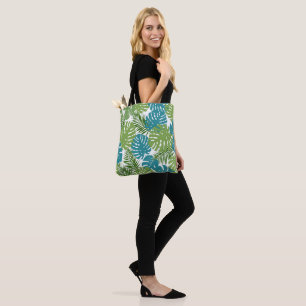 Tropische bladeren, populair patroon, tote bag