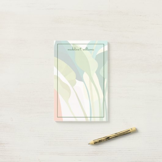 Tropische bladeren post-it® notes (Op bureau)