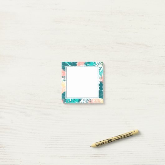 Tropische bladeren post-it® notes (Op bureau)