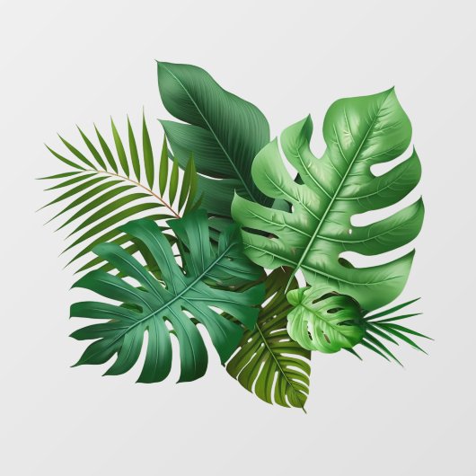 Tropische bladeren realistisch raamsticker (Vel)