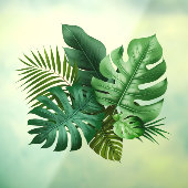 Tropische bladeren realistisch raamsticker (Vel 3)