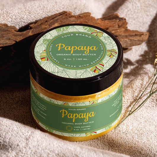 Tropische bladeren Retro Circle Cosmetica potje La Ronde Sticker