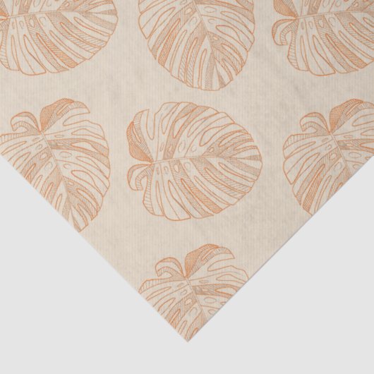 Tropische bladeren  retro zomerverjaardag tissuepapier (Detail)