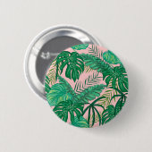 Tropische bladeren ronde button 5,7 cm (Voorkant /achterkant)