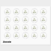 Tropische bladeren Ronde Return-adreslabel Sticker (Vel)