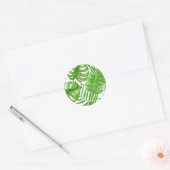 Tropische bladeren ronde sticker (Envelop)