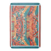 Tropische bladeren rood, Oranje Blauwgroen Badmat (Voorkant Verticaal)