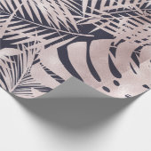 tropische bladeren roos gouden faux folie Verpakki Cadeaupapier (Hoek)