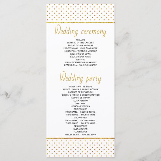 Tropische bladeren roze en gouden bruiloft program programmakaart (Achterkant)