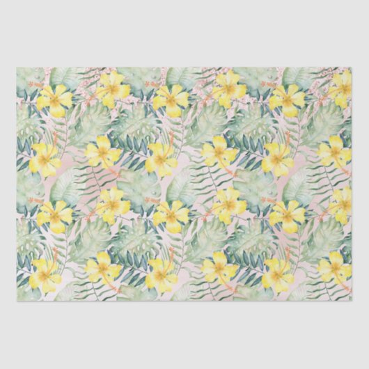 Tropische bladeren roze ombre glitter Dream Tissuepapier (Voorkant)