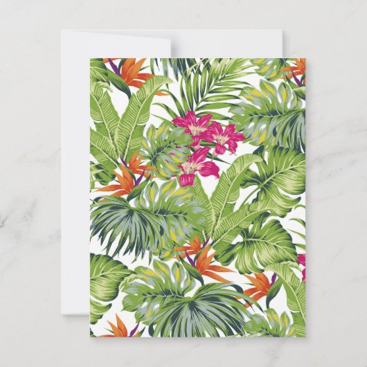 Tropische bladeren Roze Oranje Floral 100th Birthd Kaart (Achterkant)