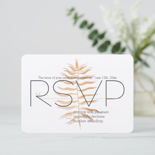 Tropische bladeren RSVP (Staand voorkant)