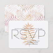 Tropische bladeren RSVP Kaartje (Voorkant / Achterkant)