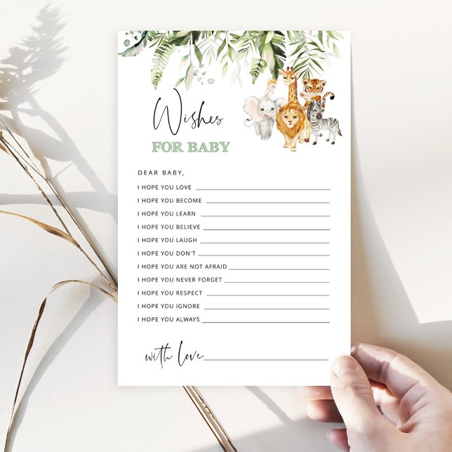 Tropische bladeren safari dieren wensen baby (Creator heeft geüpload)