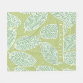 Tropische bladeren Schets Aangepaste naam Startdec Fleece Deken (Voorkant (Horizontaal))