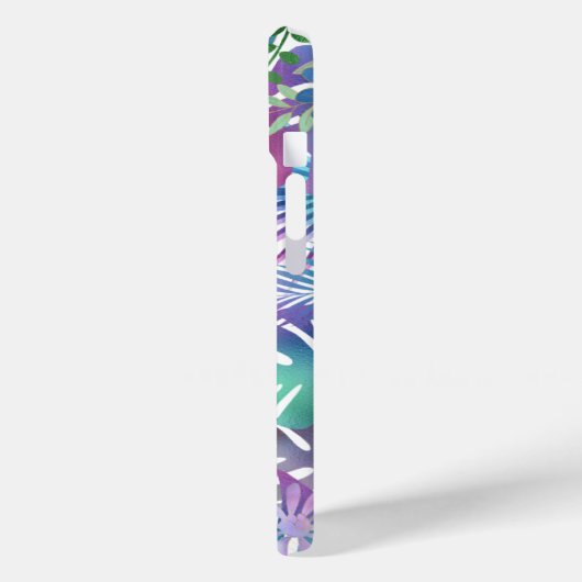 Tropische bladeren, scriptnaam op wit Case-Mate iPhone case (Achterkant / Links)