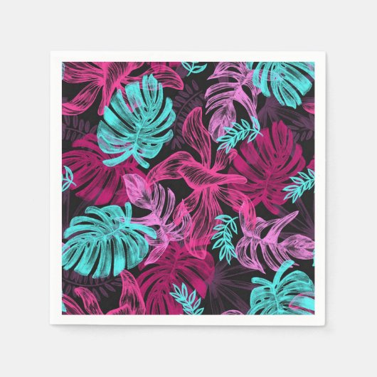 Tropische bladeren servet (Voorkant)