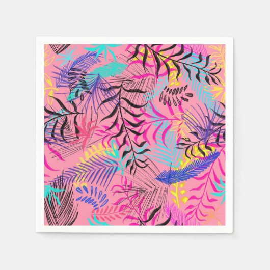Tropische bladeren servet (Voorkant)
