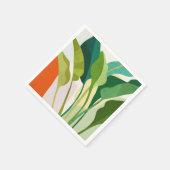 Tropische bladeren servet (Hoek)