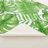 Tropische bladeren sherpa deken (3/4)