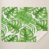 Tropische bladeren sherpa deken (Voorkant (horizontaal))