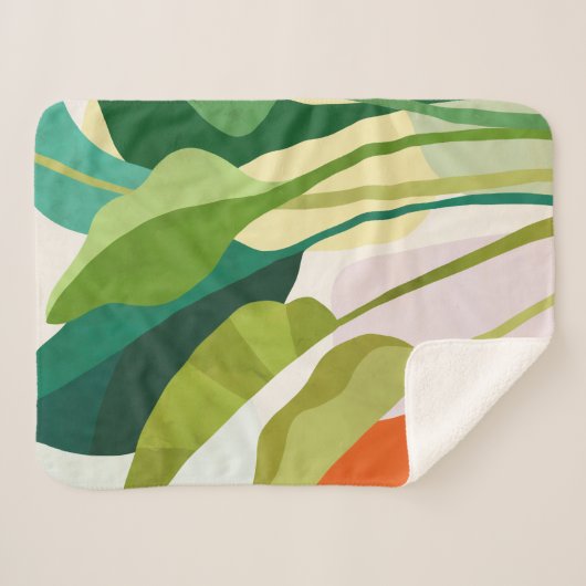 Tropische bladeren sherpa deken (Voorkant (horizontaal))