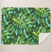 Tropische bladeren Sherpa Deken - Kies kleur (Voorkant (horizontaal))