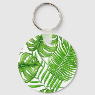 Tropische bladeren sleutelhanger