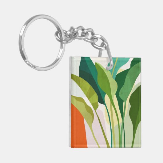 Tropische bladeren sleutelhanger (Voorkant Links)
