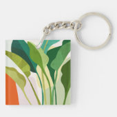 Tropische bladeren sleutelhanger (Achterkant)