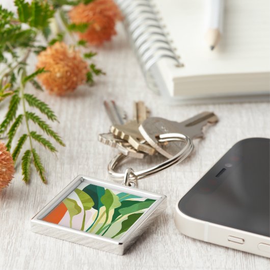 Tropische bladeren sleutelhanger (Zijkant)