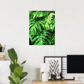 Tropische bladeren Splitleaf Philodendron, donkerg Poster (Thuiskantoor)