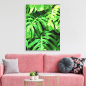 Tropische bladeren Splitleaf Philodendron, groen Canvas Afdruk (Insitu (Woonkamer))