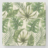 Tropische bladeren stenen onderzetter (Voorkant)