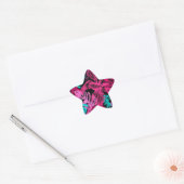 Tropische bladeren ster sticker (Envelop)