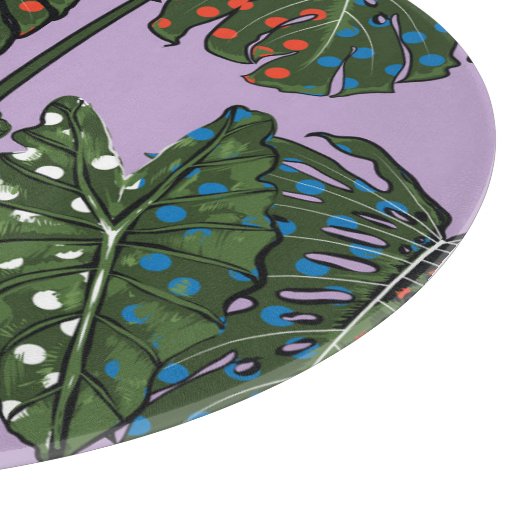 Tropische bladeren:  stip. snijplank (Hoek)