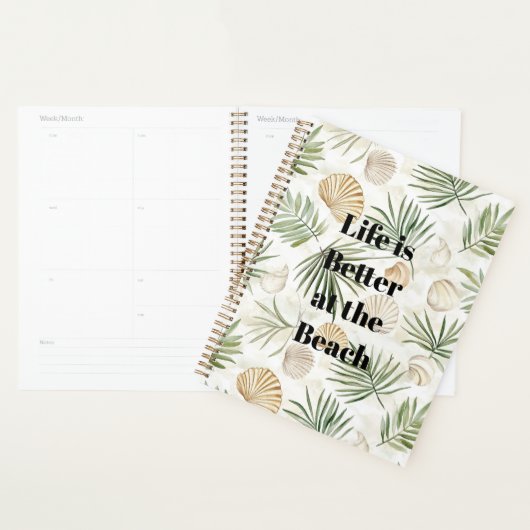 Tropische Bladeren Strand Schelpen Planner (Display)